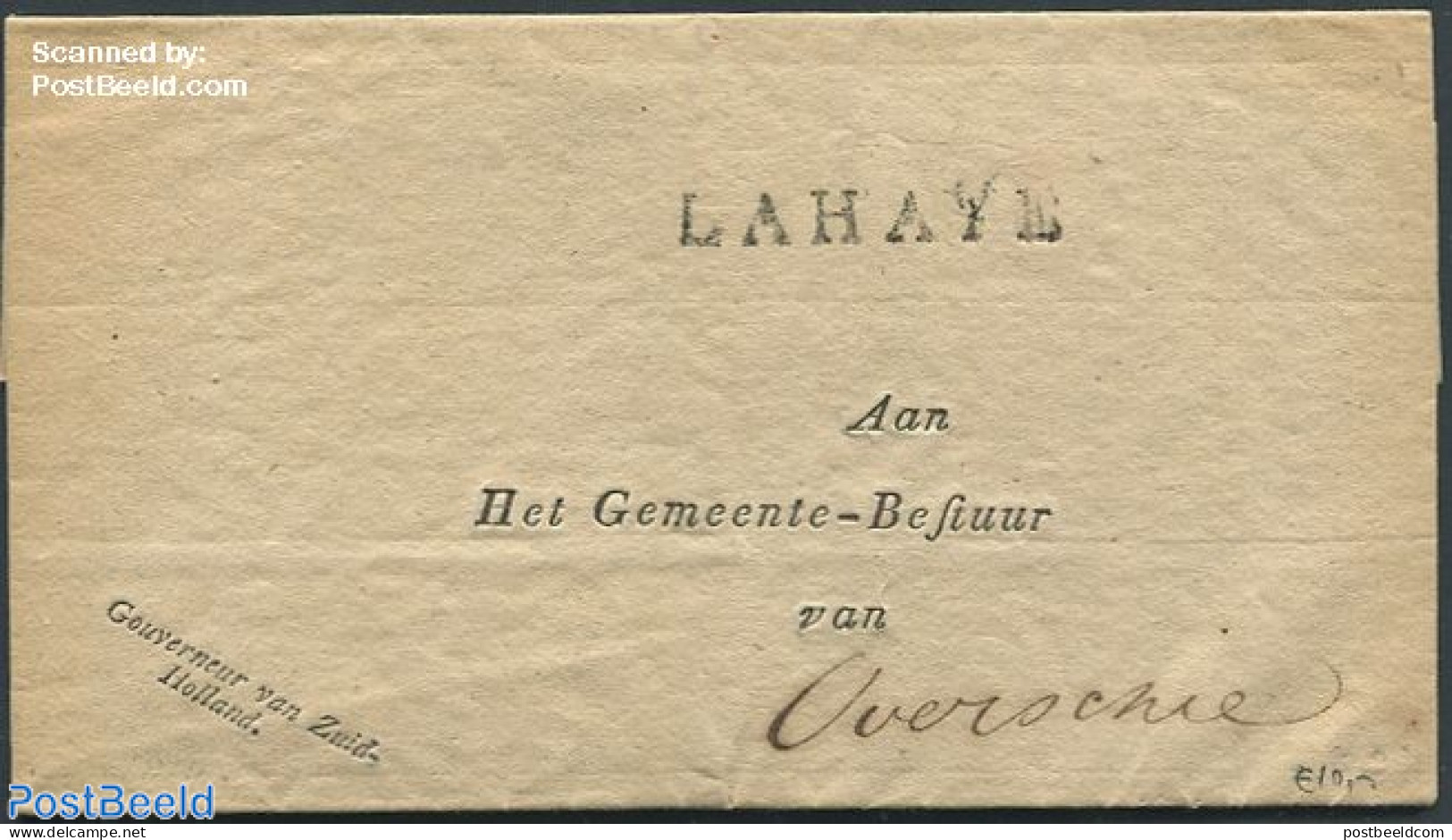 Netherlands 1814 Folding Cover From The Hague To Overschie, Postal History - ...-1852 Voorlopers