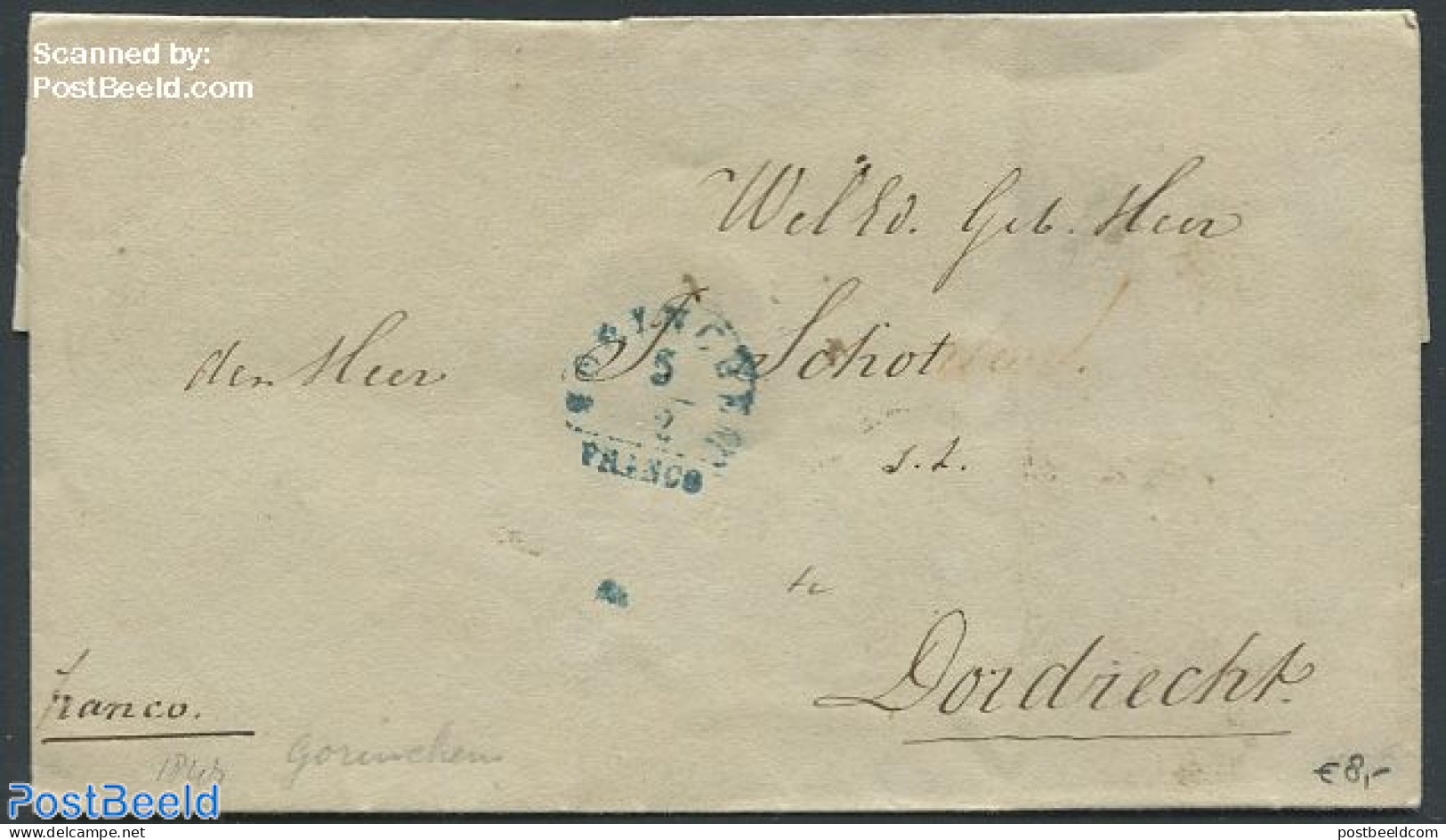 Netherlands 1847 Folding Cover To Dordrecht, Postal History - ...-1852 Voorlopers