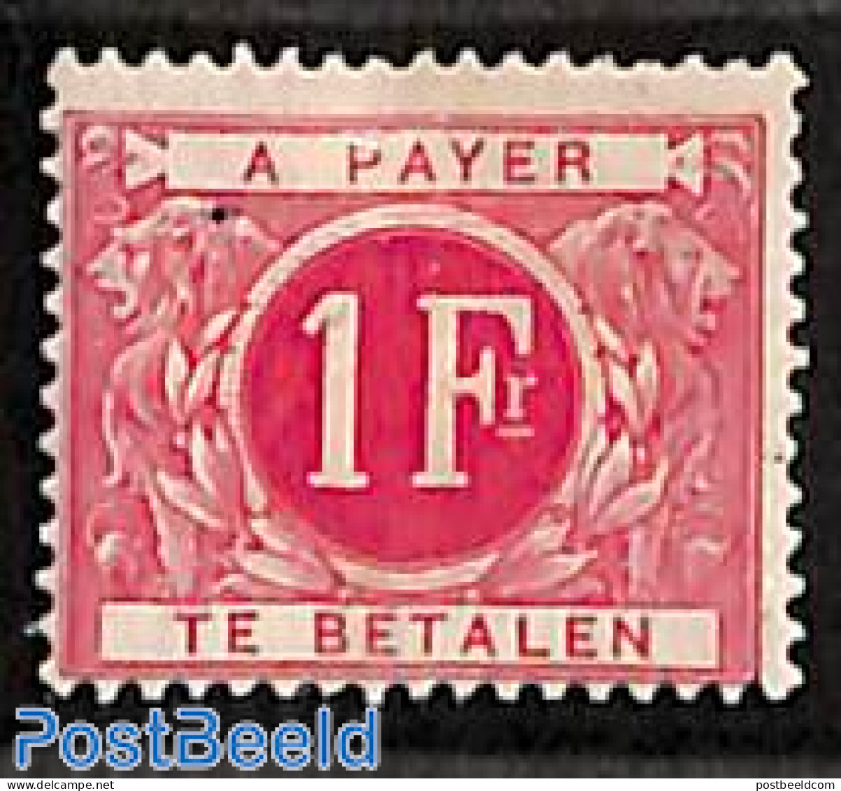 Belgium 1895 Postage Due 1F, Stamp Out Of Set, Unused (hinged) - Altri & Non Classificati