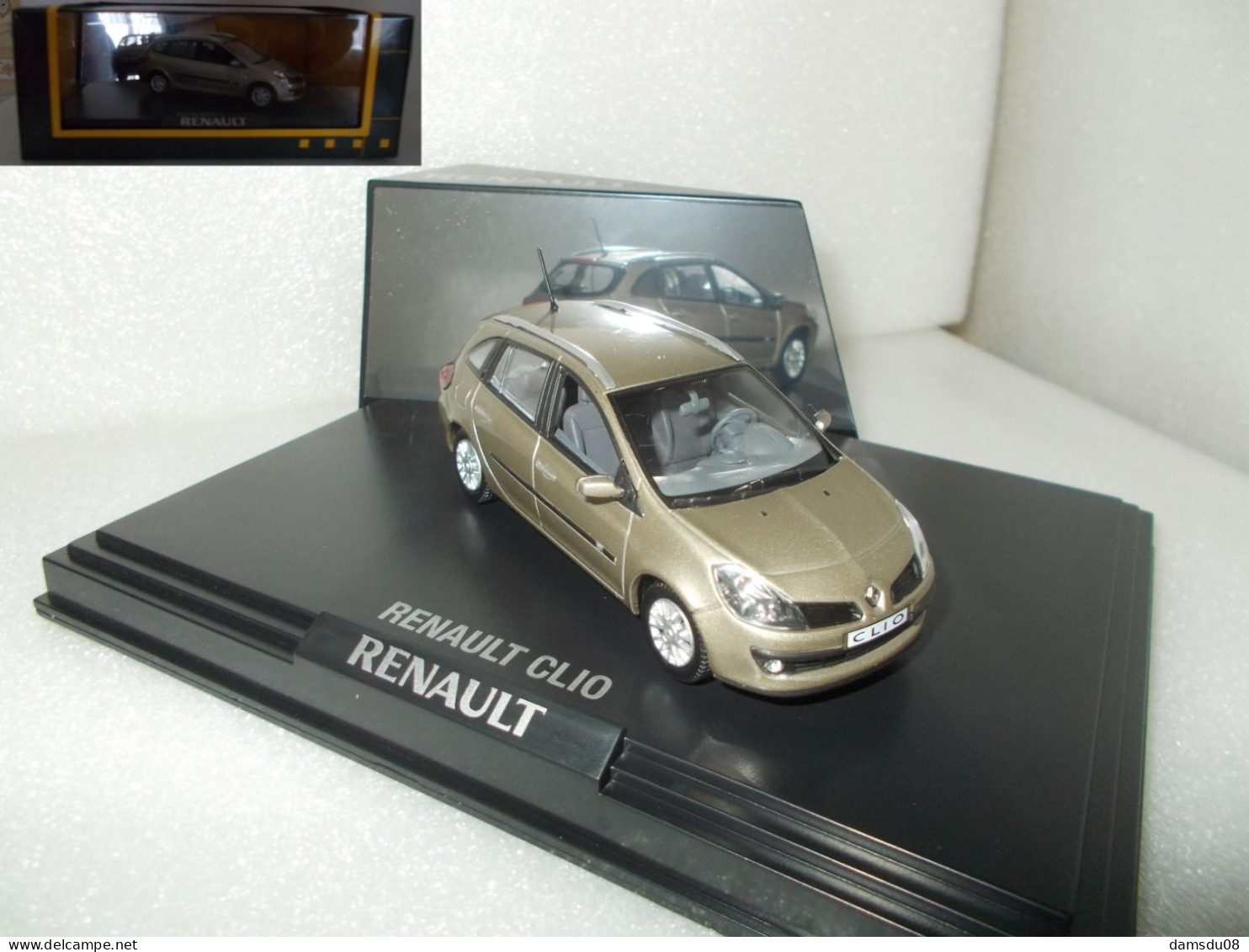 Norev Renault Clio Estate Break Beige Cendre  Echelle 1/43 En Boite Vitrine Et Surboite Carton - Norev