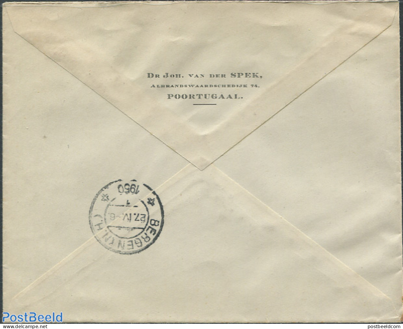 Netherlands 1949 Registered Envelope With Nvph No.525, Postal History, History - Kings & Queens (Royalty) - Lettres & Documents