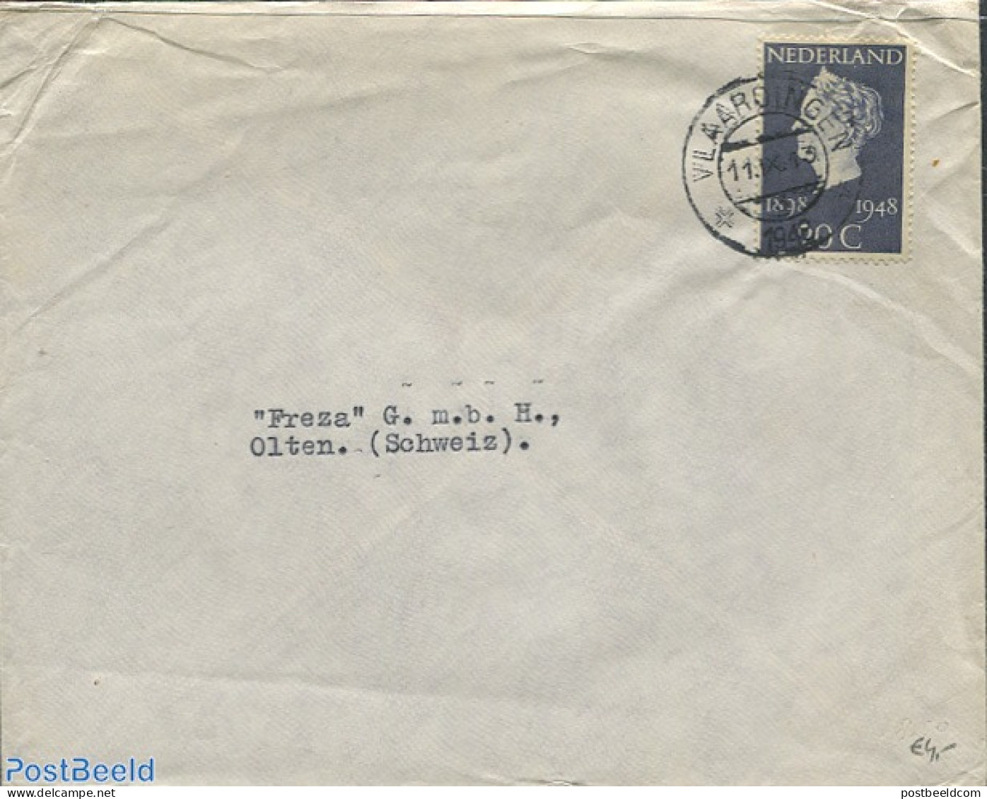 Netherlands 1948 Envelope With NVPH No. 505, Postal History, History - Kings & Queens (Royalty) - Covers & Documents