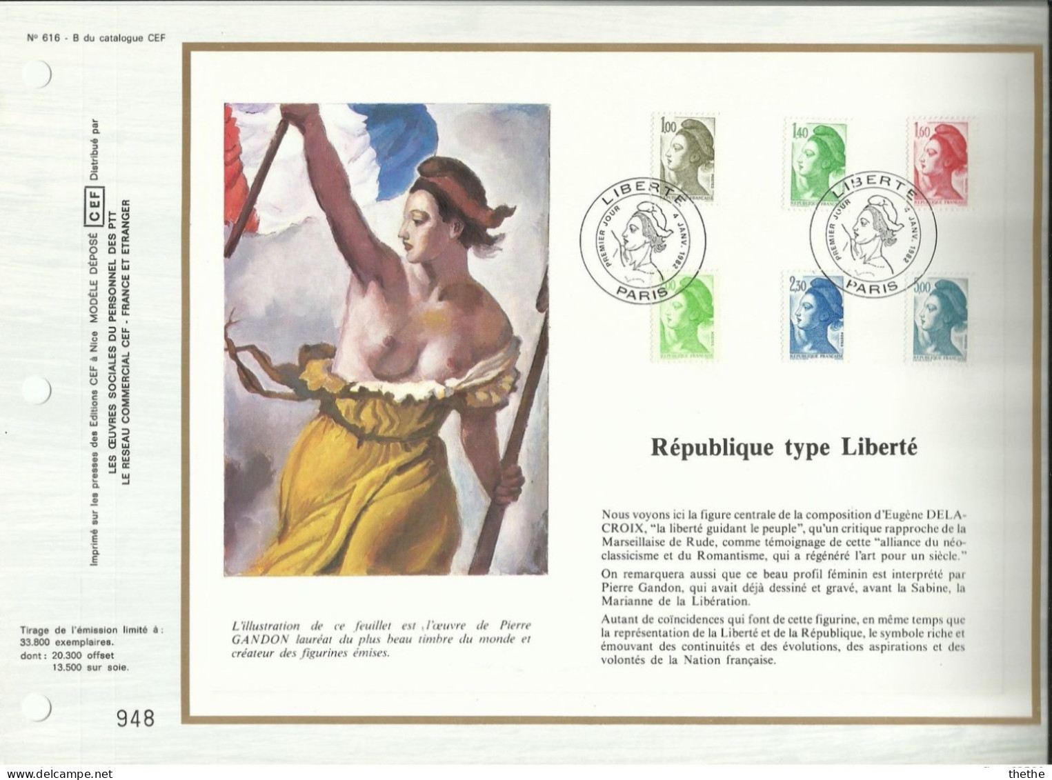 FRANCE - République Type Liberté  - N° 616 B Du Catalogue CEF - 1980-1989