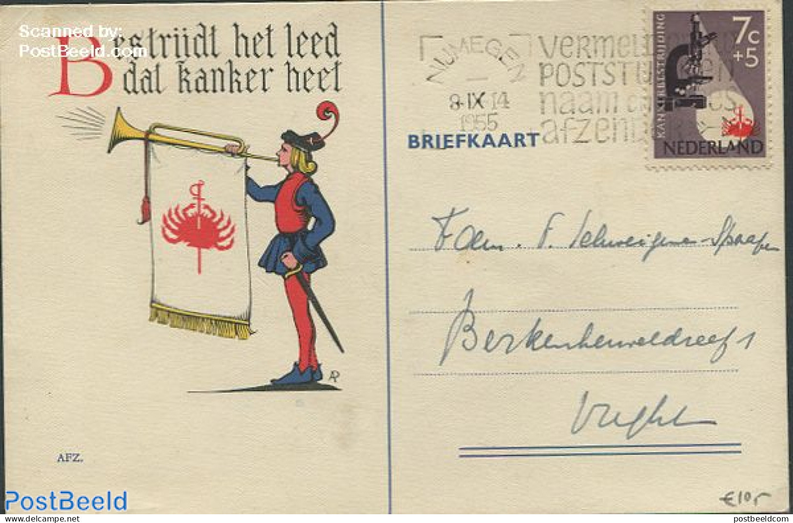 Netherlands 1955 Postcard With Nvph No.664, Postal History - Storia Postale