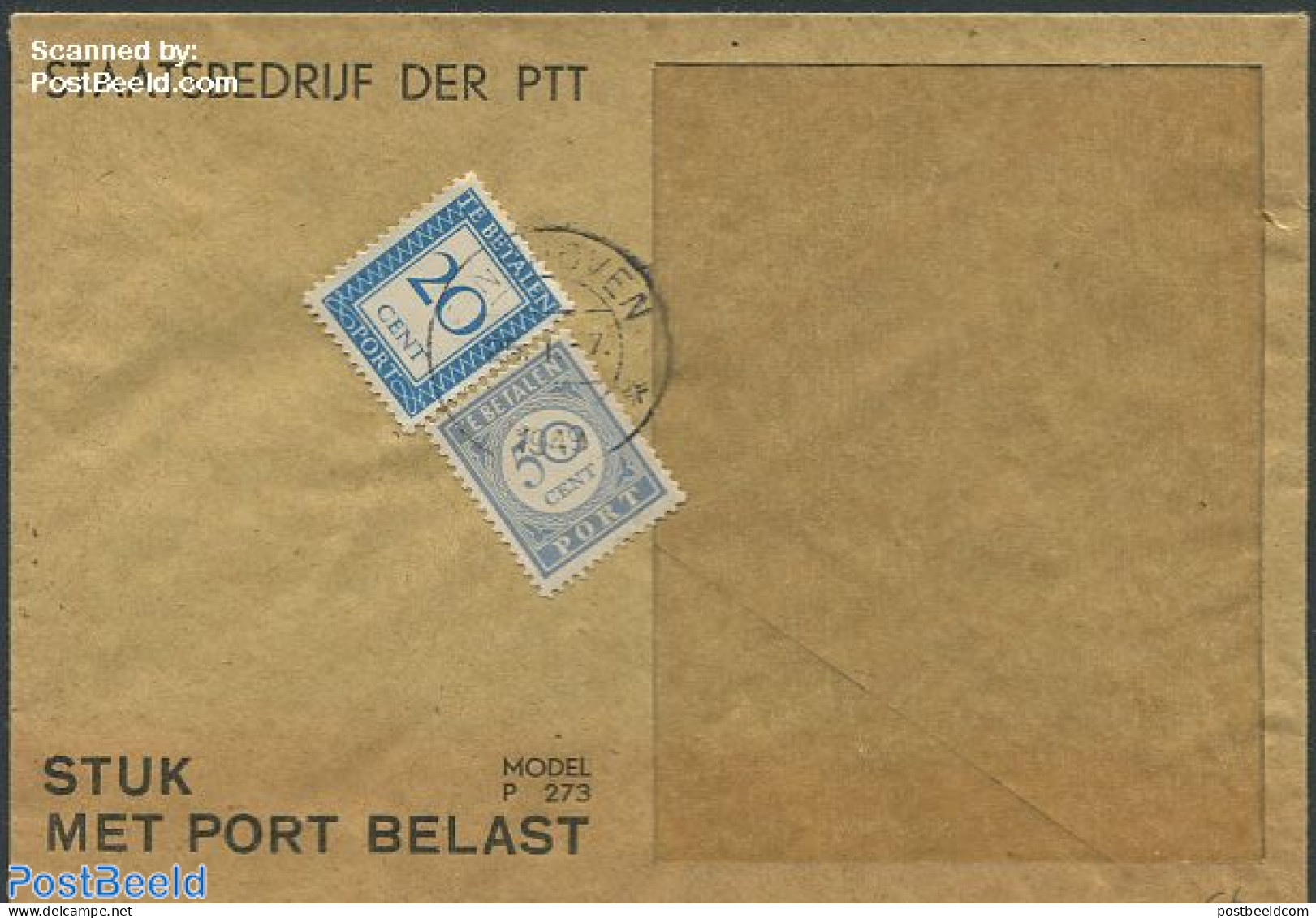 Netherlands 1949 Postage Due 20c And 50c, Postal History - Cartas & Documentos