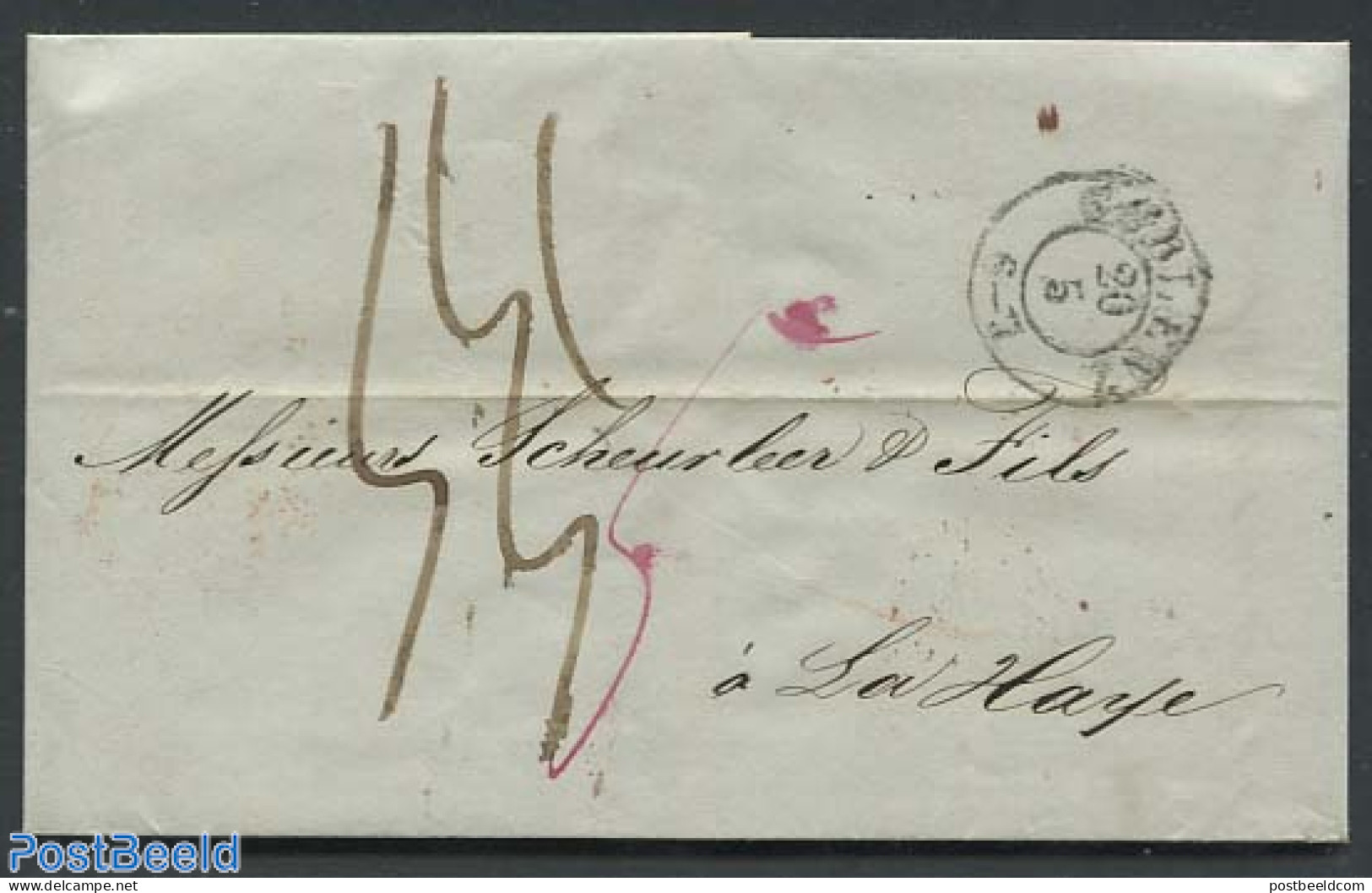 Netherlands 1844 Folding Letter, Postal History - ...-1852 Voorlopers
