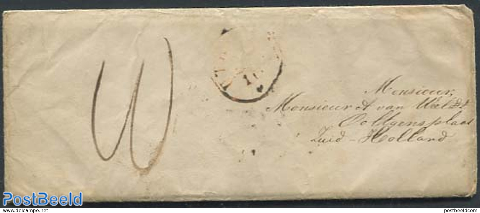 Netherlands 1850 Littele Envelope With A Folded Letter. From Montfoort, Postal History - ...-1852 Voorlopers