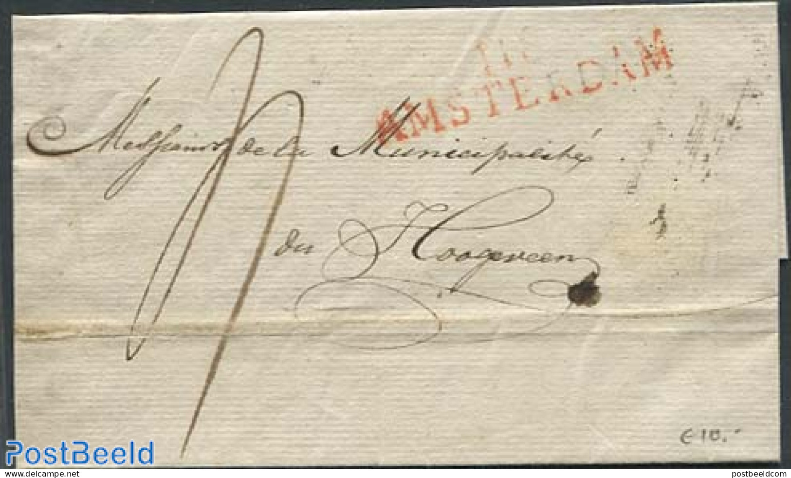 Netherlands 1812 Folding Cover From Amsterdam, Postal History - ...-1852 Voorlopers