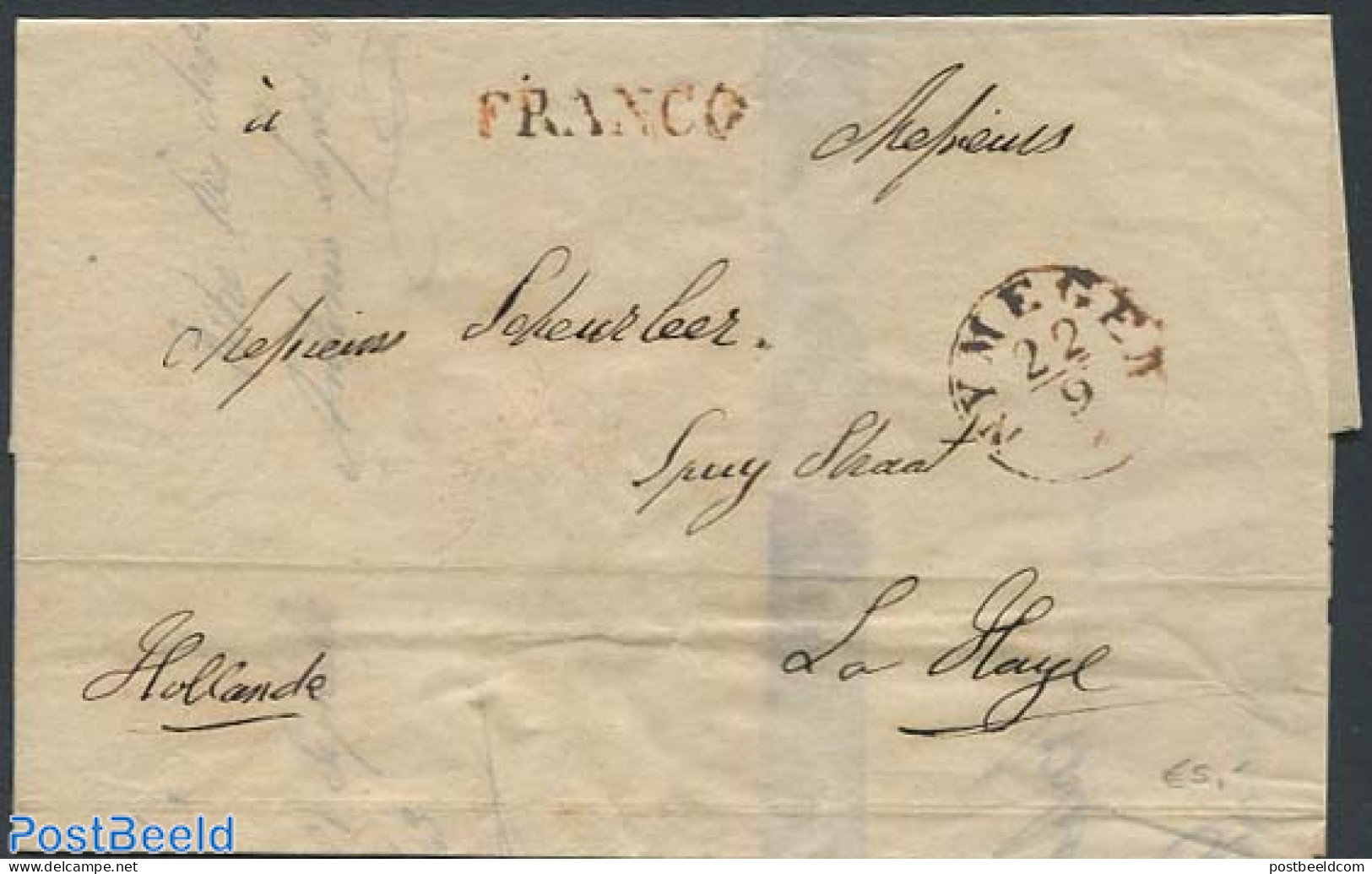 Netherlands 1843 Folding Letter To The Hague, Postal History - ...-1852 Voorlopers