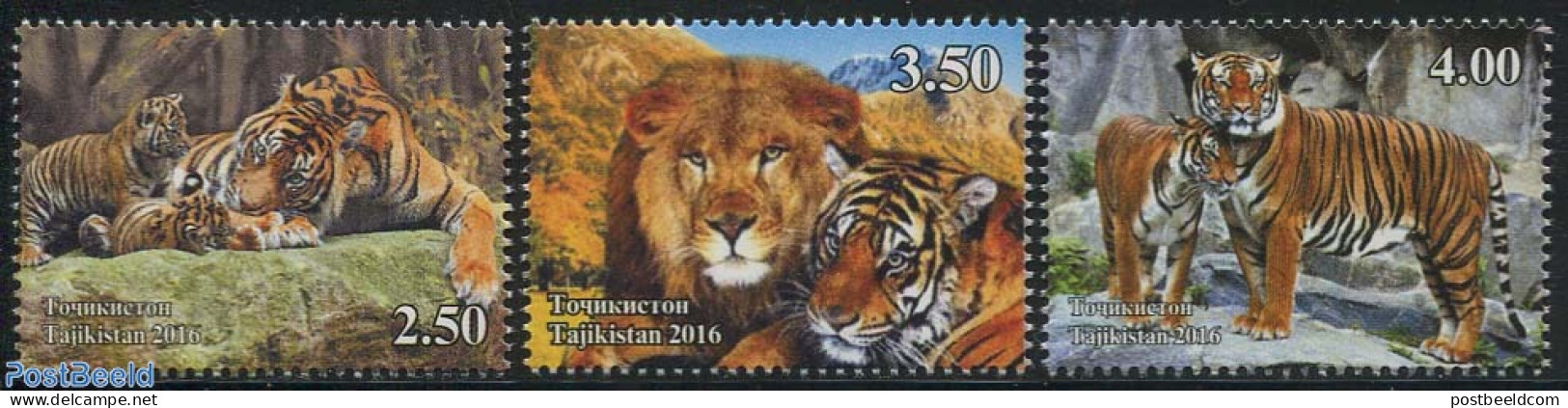 Tajikistan 2016 Wild Cats 3v, Mint NH, Nature - Cat Family - Tadschikistan