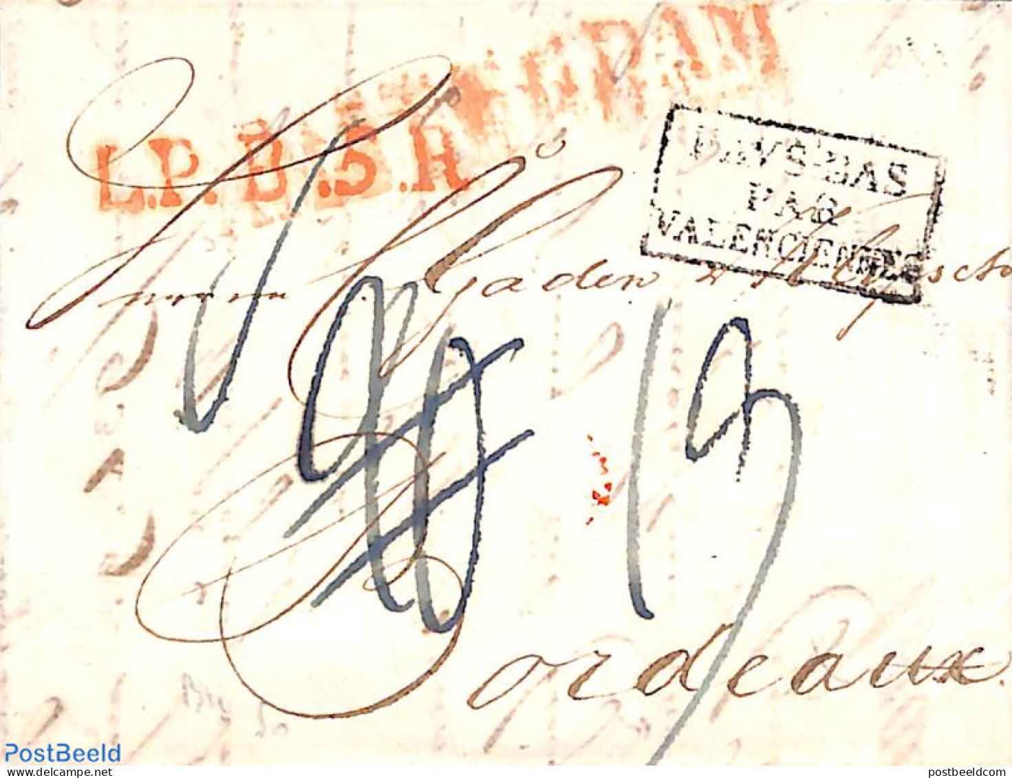 Netherlands 1825 Folding Letter From Amsterdam To Bordeaux, Postal History - ...-1852 Prephilately