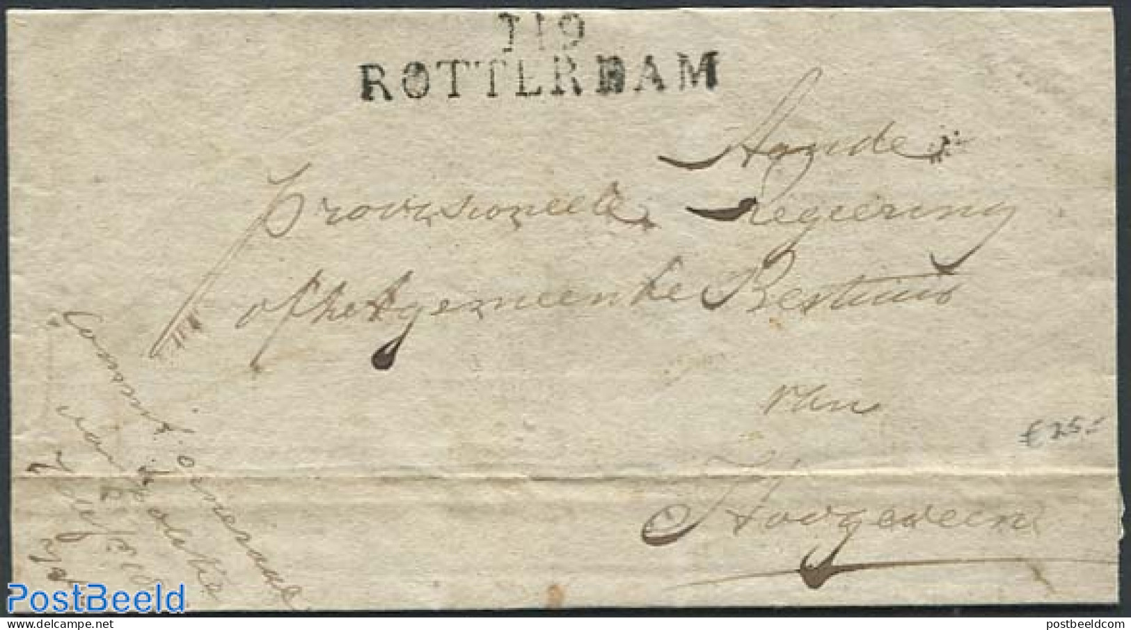 Netherlands 1813 Folding Cover Rotterdam To Hoogeveen, Postal History - ...-1852 Voorlopers
