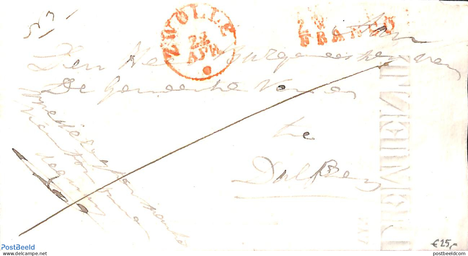 Netherlands 1834 Folding Letter With Description Of A Criminal. Sent From Zwolle To Dalfsen, Postal History - ...-1852 Préphilatélie
