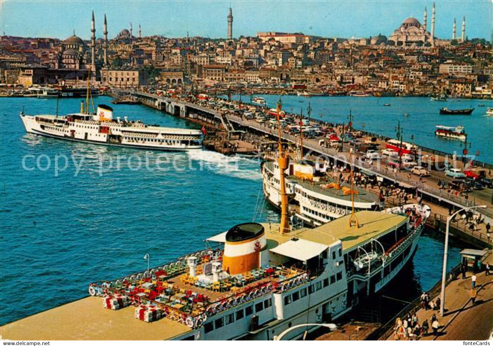 73607402 Istanbul Constantinopel Galata Bruecke Neue Mosche Und Sueleymaniye Ist - Turchia