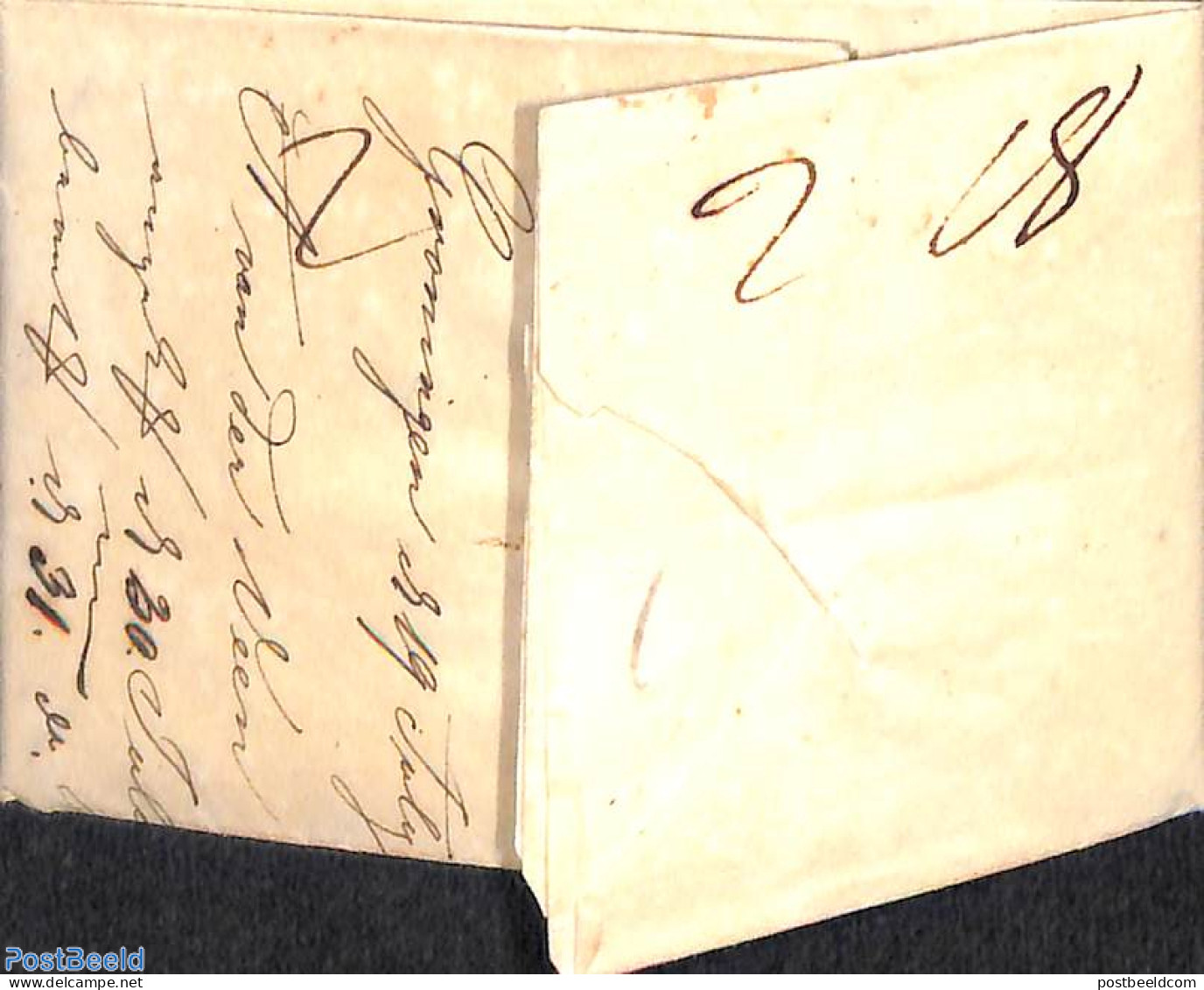 Netherlands 1817 Folded Letter From Groningen To Bordeaux, Postal History - ...-1852 Préphilatélie