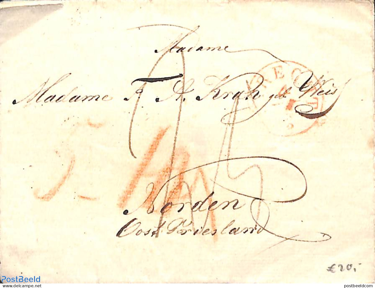 Netherlands 1843 Folding Cover From Utrecht To Vorden. See Utrecht Mark, Postal History - ...-1852 Prephilately