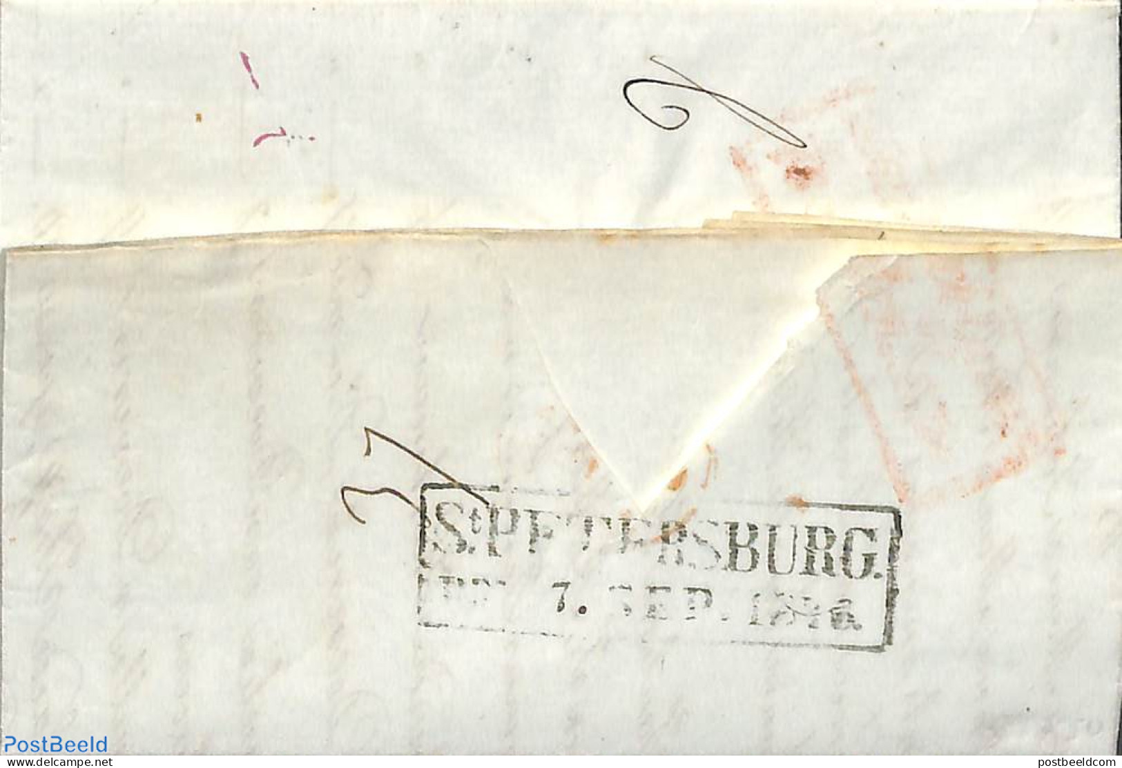 Netherlands 1846 Folding Invoice And Letter Sent From St Petersburg To The Hague, Postal History - ...-1852 Préphilatélie