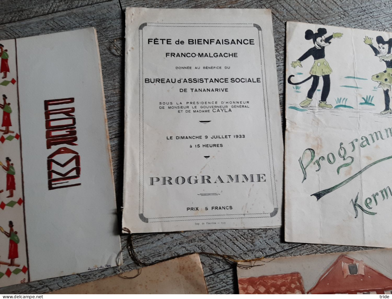 9 Programmes Madagascar Betolongo 1937 Fête Du 1er RMM Kermesse Militaire 1936 Fête Bienfaisance 1933 - Programmi