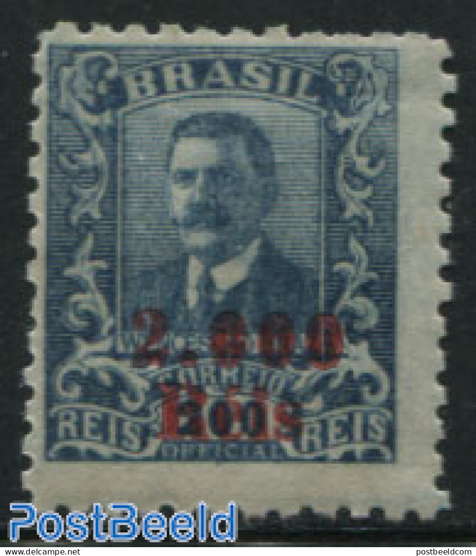 Brazil 1928 2000R On 200R, Stamp Out Of Set, Mint NH - Nuovi