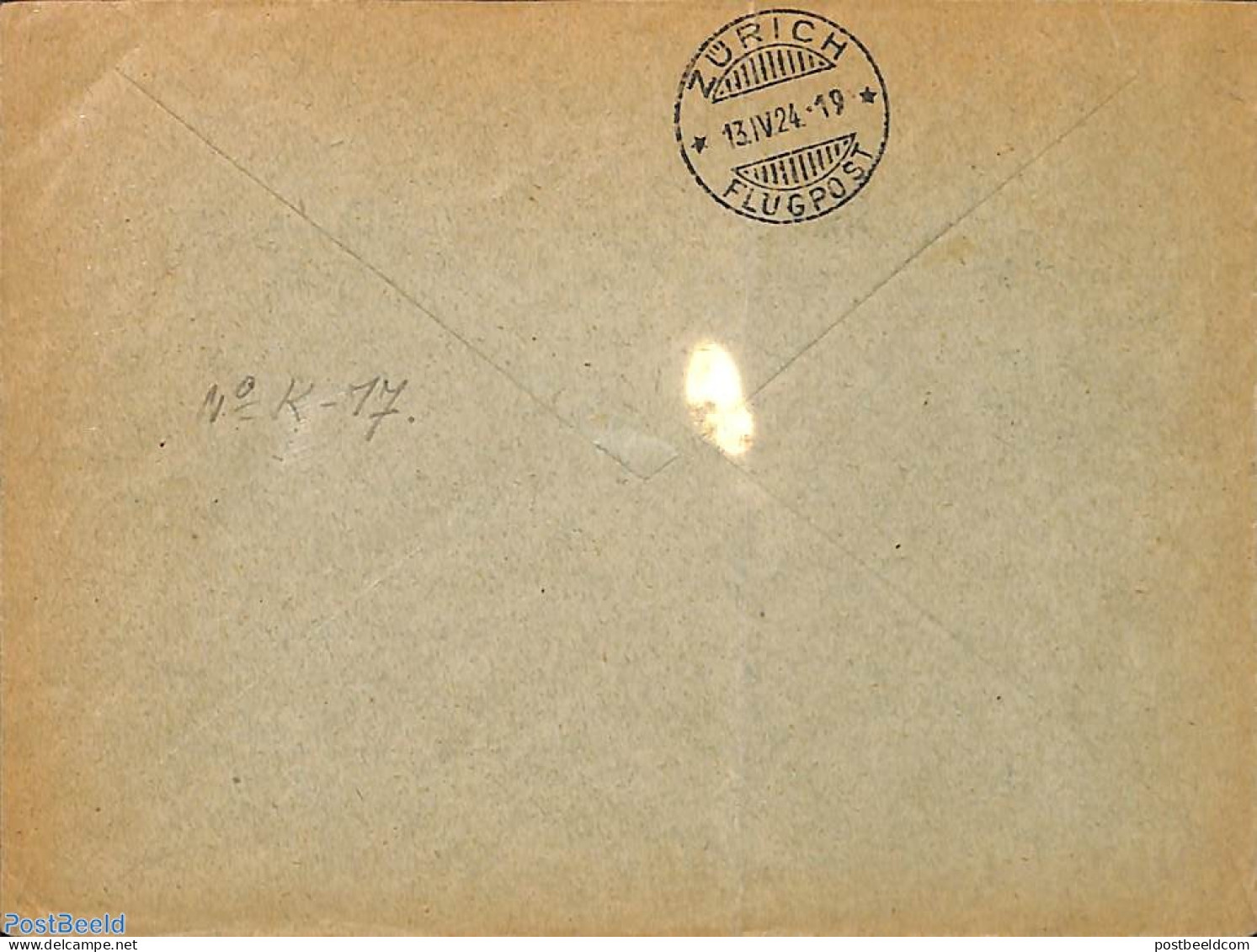 Switzerland 1924 Airmail To Bern From Zurich, Postal History - Briefe U. Dokumente