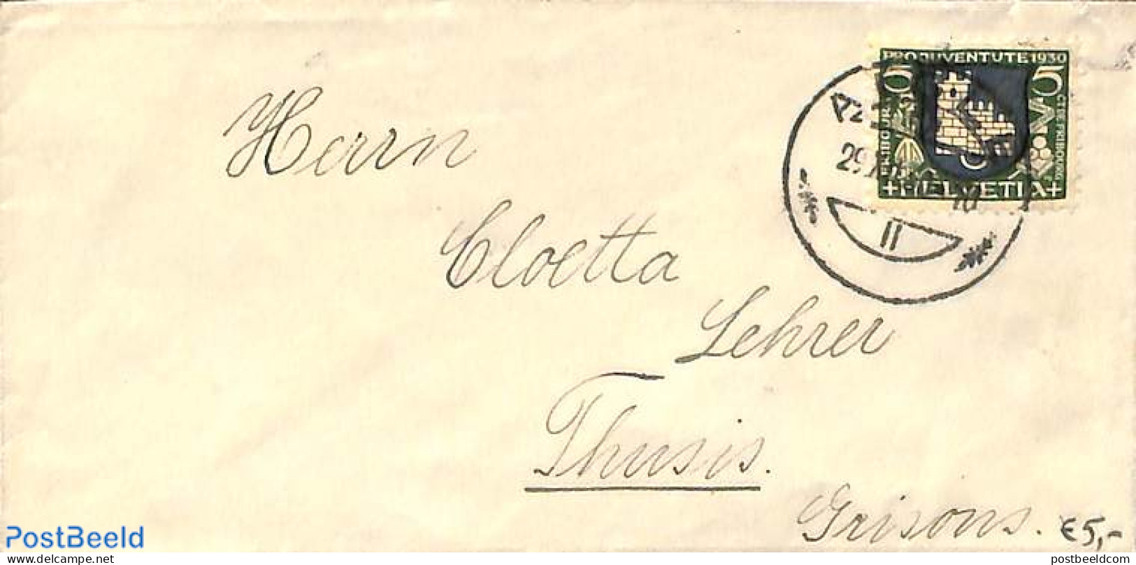 Switzerland 1930 Little Envelope To Thusis, Postal History - Briefe U. Dokumente