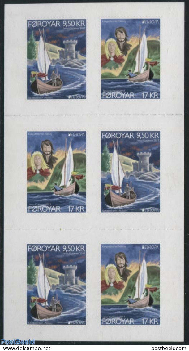 Faroe Islands 2017 Europa, Castles Booklet, Mint NH, History - Sport - Transport - Europa (cept) - Sailing - Stamp Boo.. - Zeilen