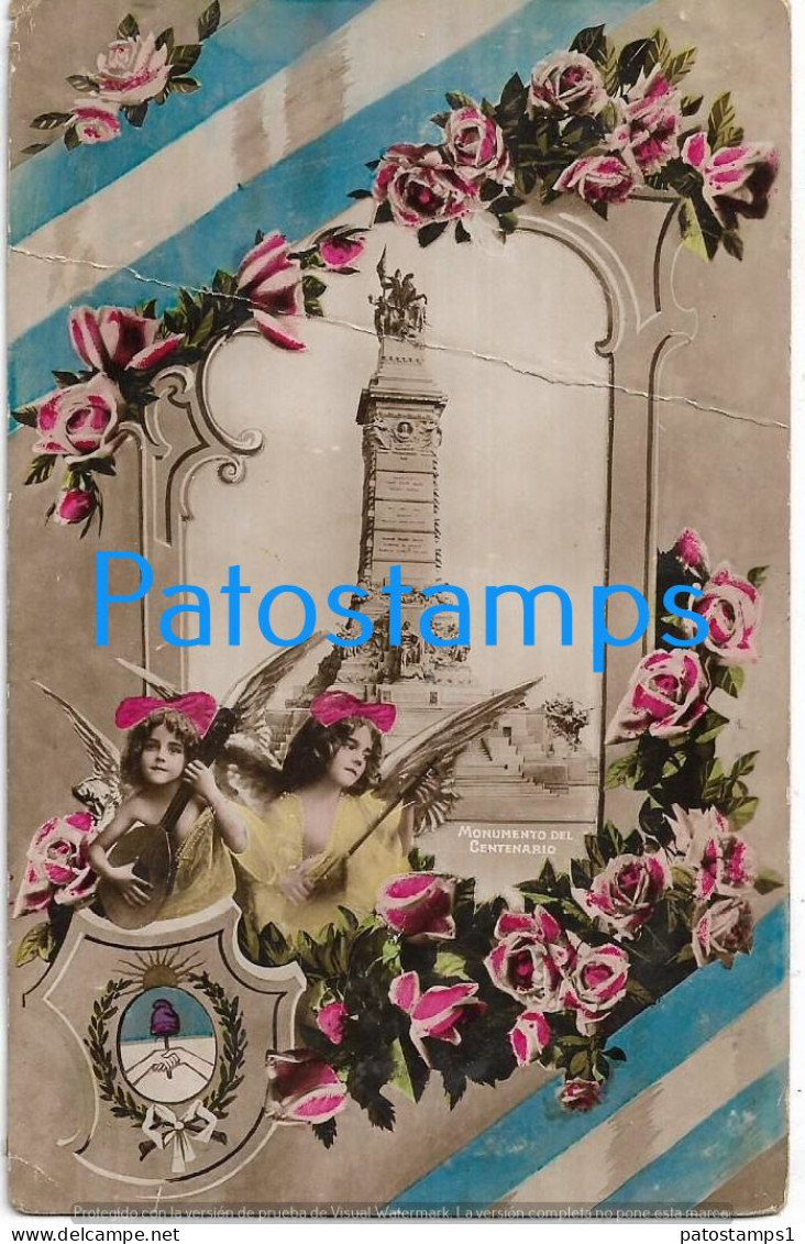 227543 ARGENTINA ART ARTE HERALDRY & FLAG MONUMENTO DEL CENTENARIO BREAK POSTCARD - Argentina