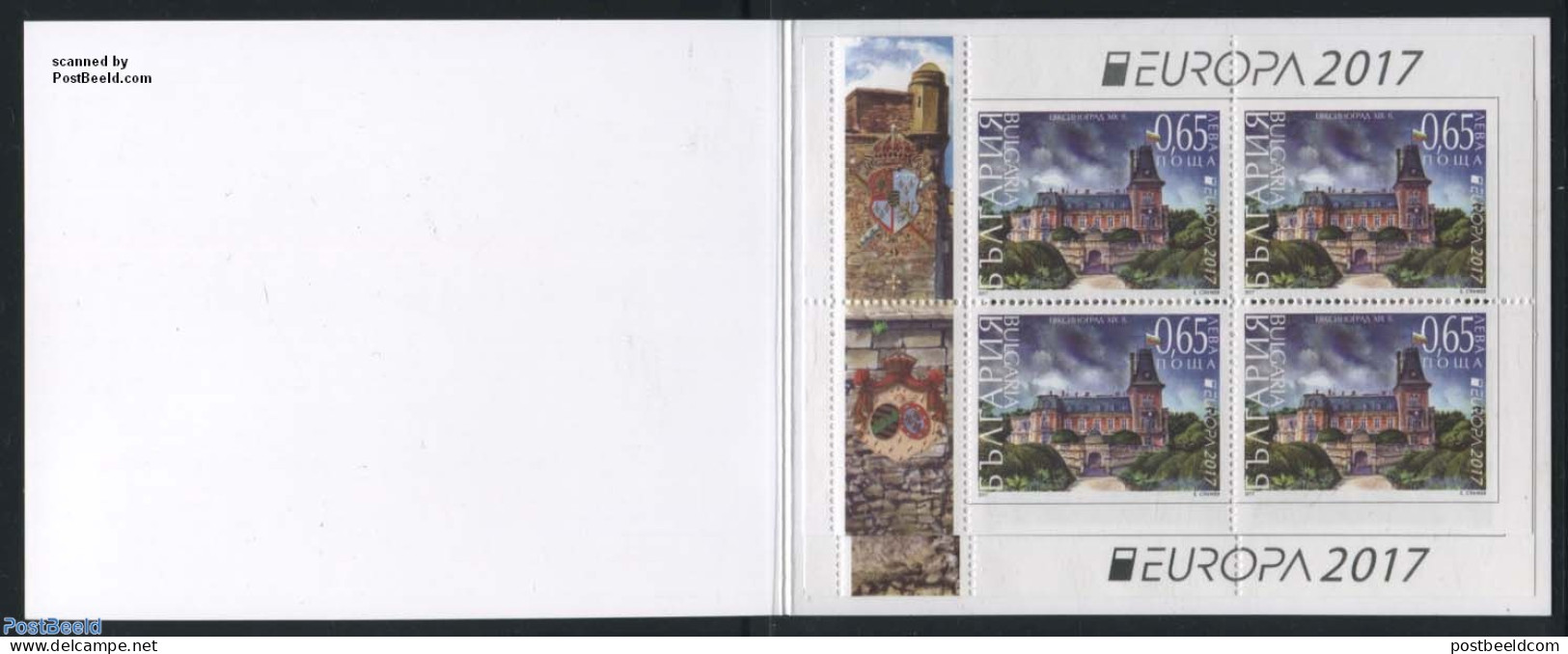Bulgaria 2017 Europa, Castles 8v In Booklet (diff Perforations), Mint NH, History - Europa (cept) - Stamp Booklets - A.. - Unused Stamps