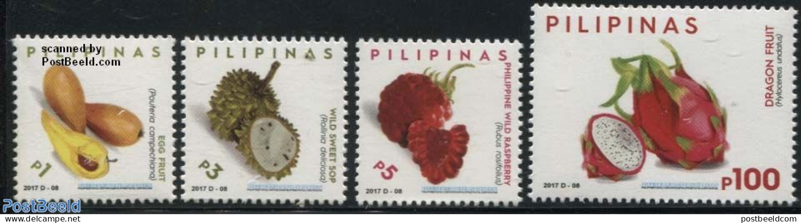 Philippines 2017 Definitives, Fruit 4v, Mint NH, Health - Nature - Food & Drink - Fruit - Alimentación