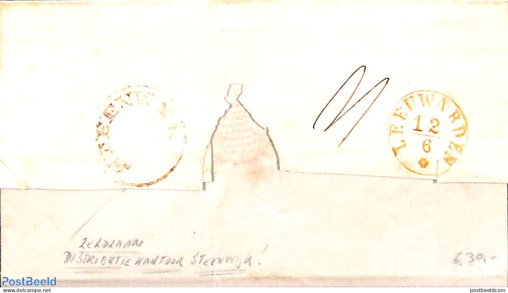 Netherlands 1909 Folding Letter From Heerenveen To Leeuwarden Via Steenwijk. , Postal History - ...-1852 Prephilately