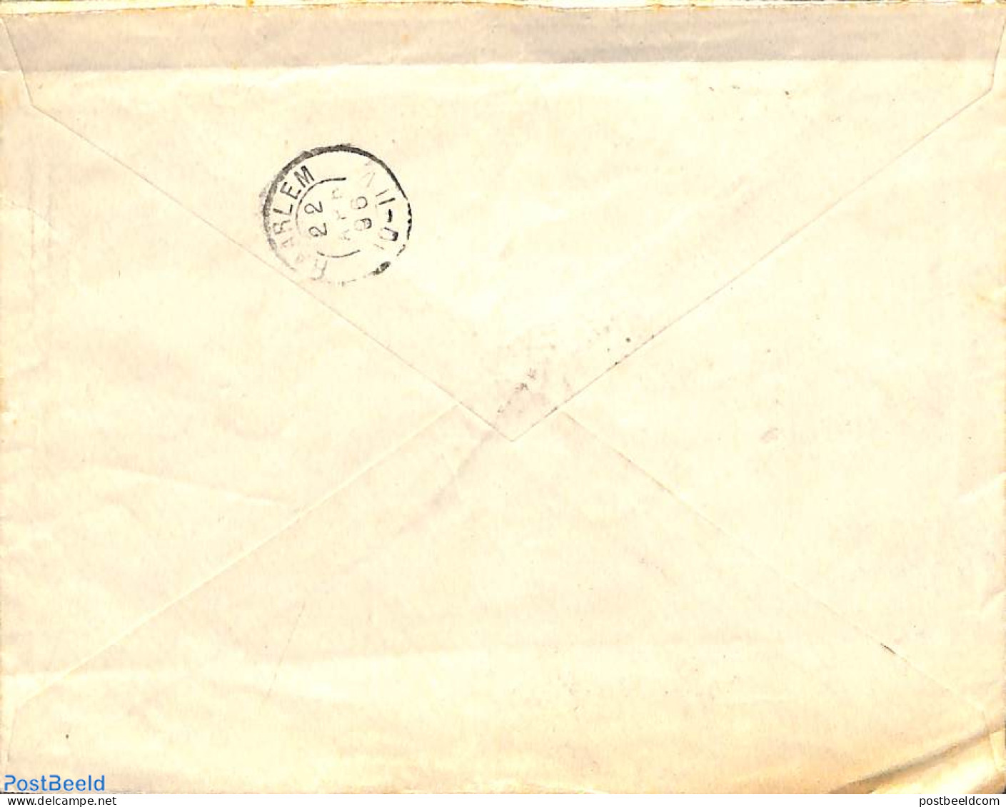 Netherlands 1896 Registered Cover From Amsterdam To Haarlem. 'Aangetekend''. , Postal History - Brieven En Documenten