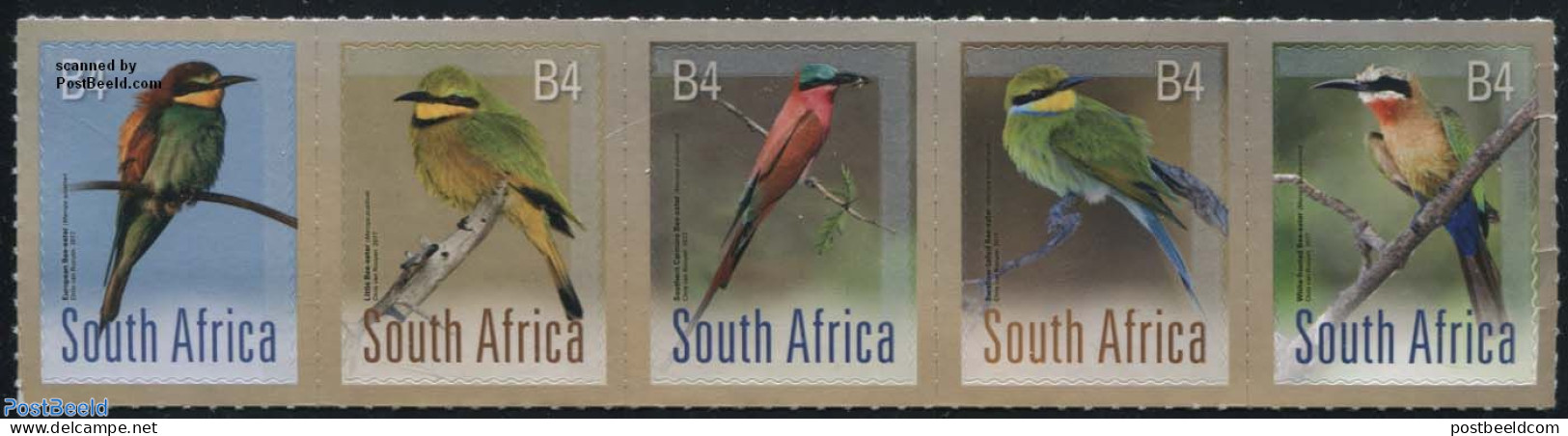 South Africa 2017 Bee-eaters 5v S-a, Mint NH, Nature - Birds - Unused Stamps