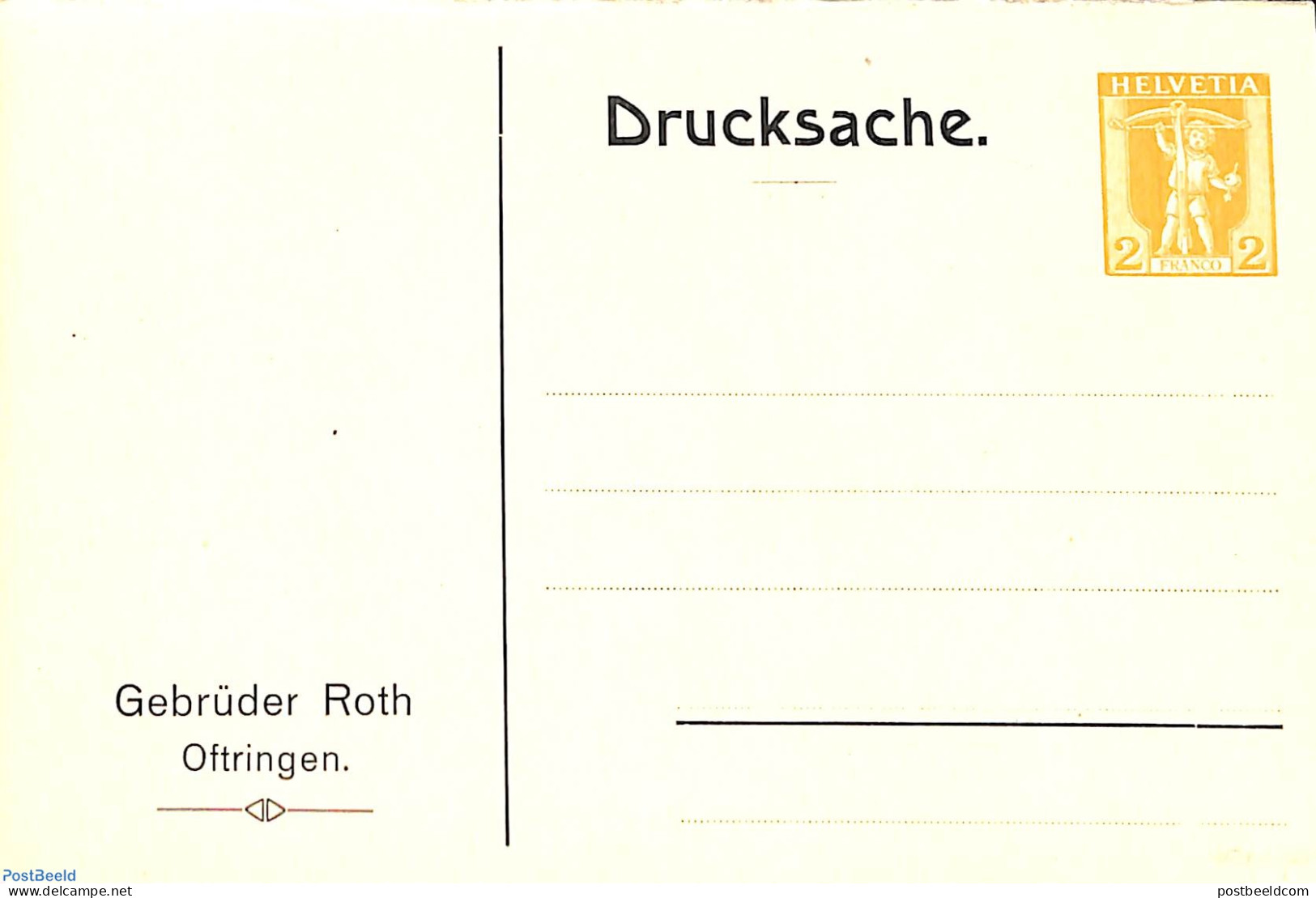 Switzerland 1909 Reply Paid Postcard 2/10+12c, Gebrüder Roth, Unused Postal Stationary - Briefe U. Dokumente