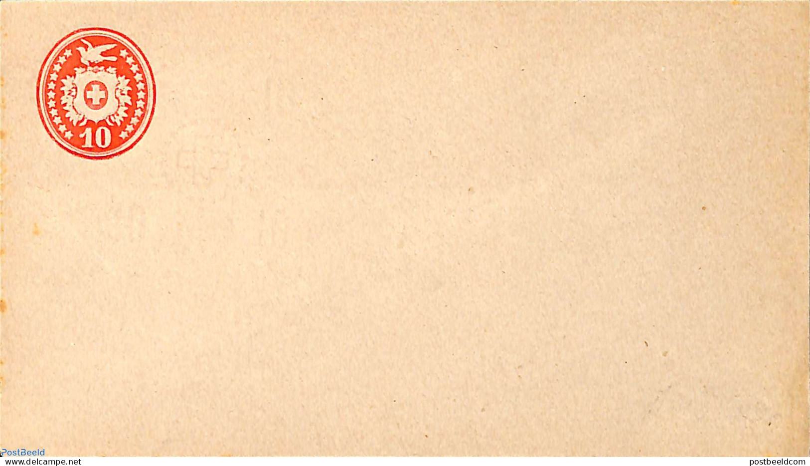 Switzerland 1875 Envelope 10c, WM2, Unused Postal Stationary - Storia Postale