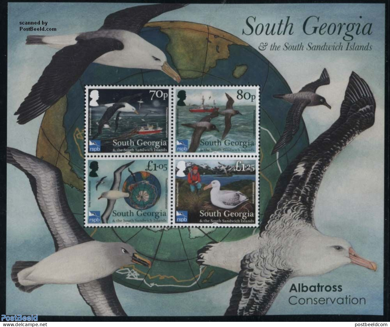 South Georgia / Falklands Dep. 2017 Albatross Conservation S/s, Mint NH, Nature - Transport - Various - Birds - Fishin.. - Fishes