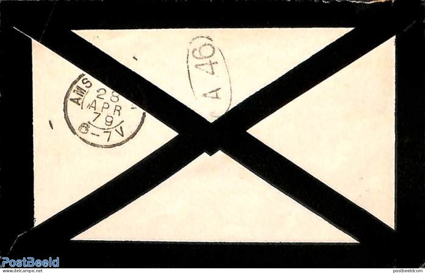 Netherlands 1879 Condolence Cover To Amsterdam, See Its Postmark. Puntstempel. Tef.12, Postal History - Brieven En Documenten