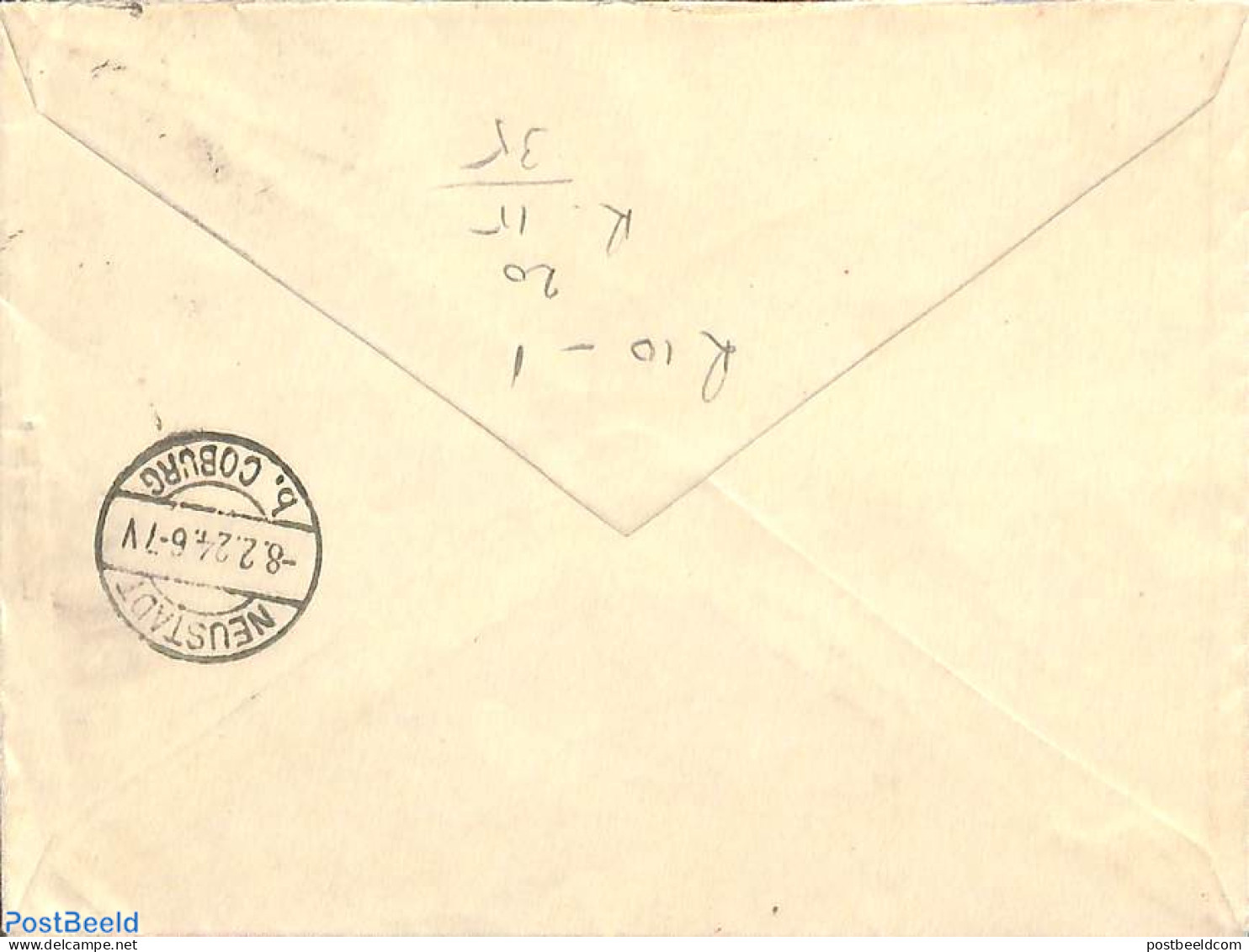 Netherlands 1924 Registered Cover From Amsterdam To Colburg, Germany, Postal History - Cartas & Documentos