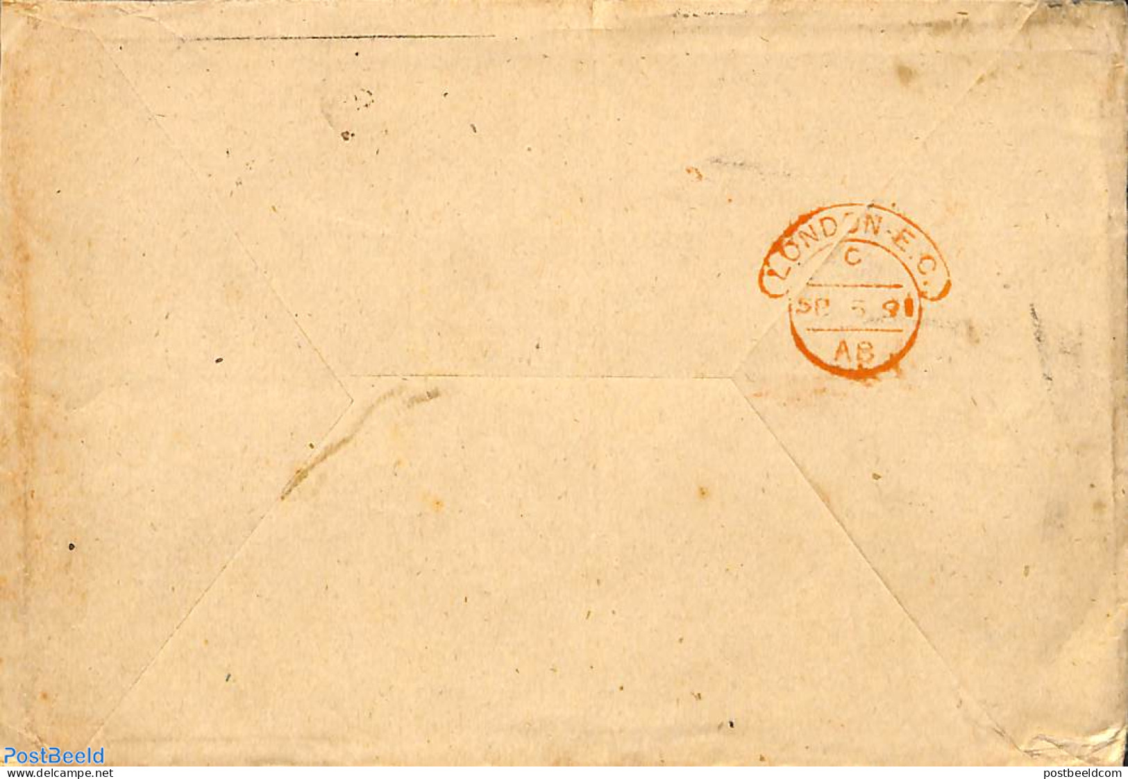 Netherlands 1891 Cover From Amsterdam To London. Puntstempel 5, Postal History - Lettres & Documents