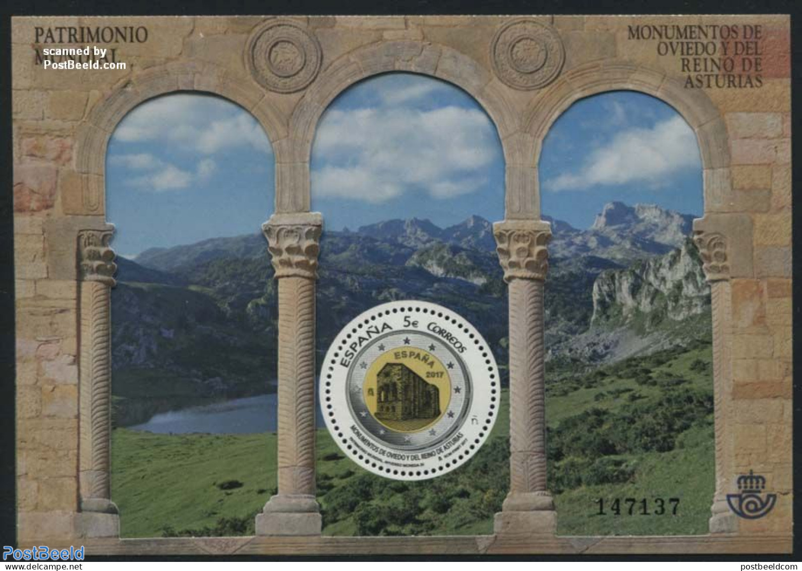 Spain 2017 Monuments S/s, Mint NH, History - Various - World Heritage - Money On Stamps - Round-shaped Stamps - Nuovi