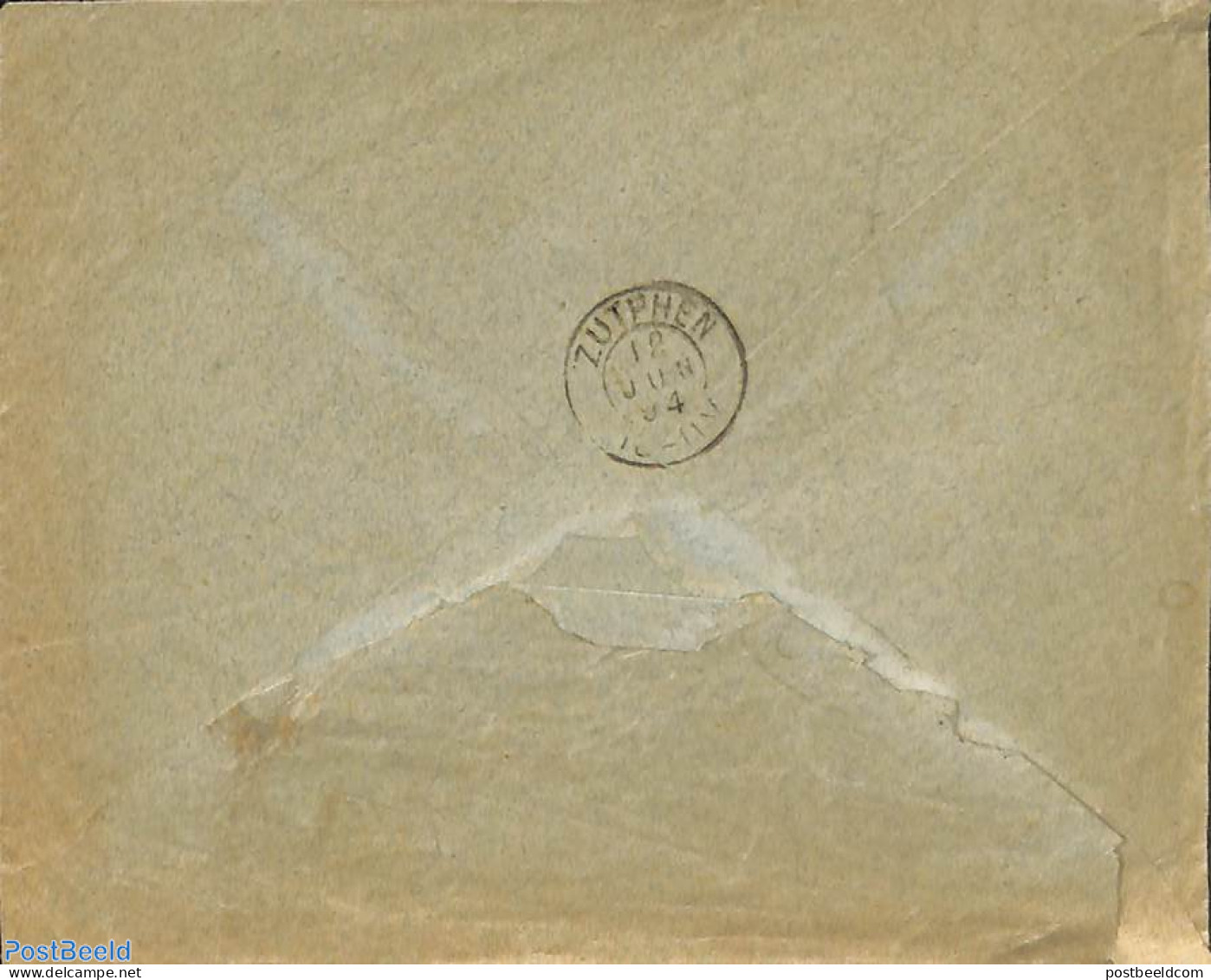 Netherlands 1894 Envelope From Arnhem (see Postmarks) To Zutphen. 2x Drukwerkzegels 2.5 Cent , Postal History - Storia Postale