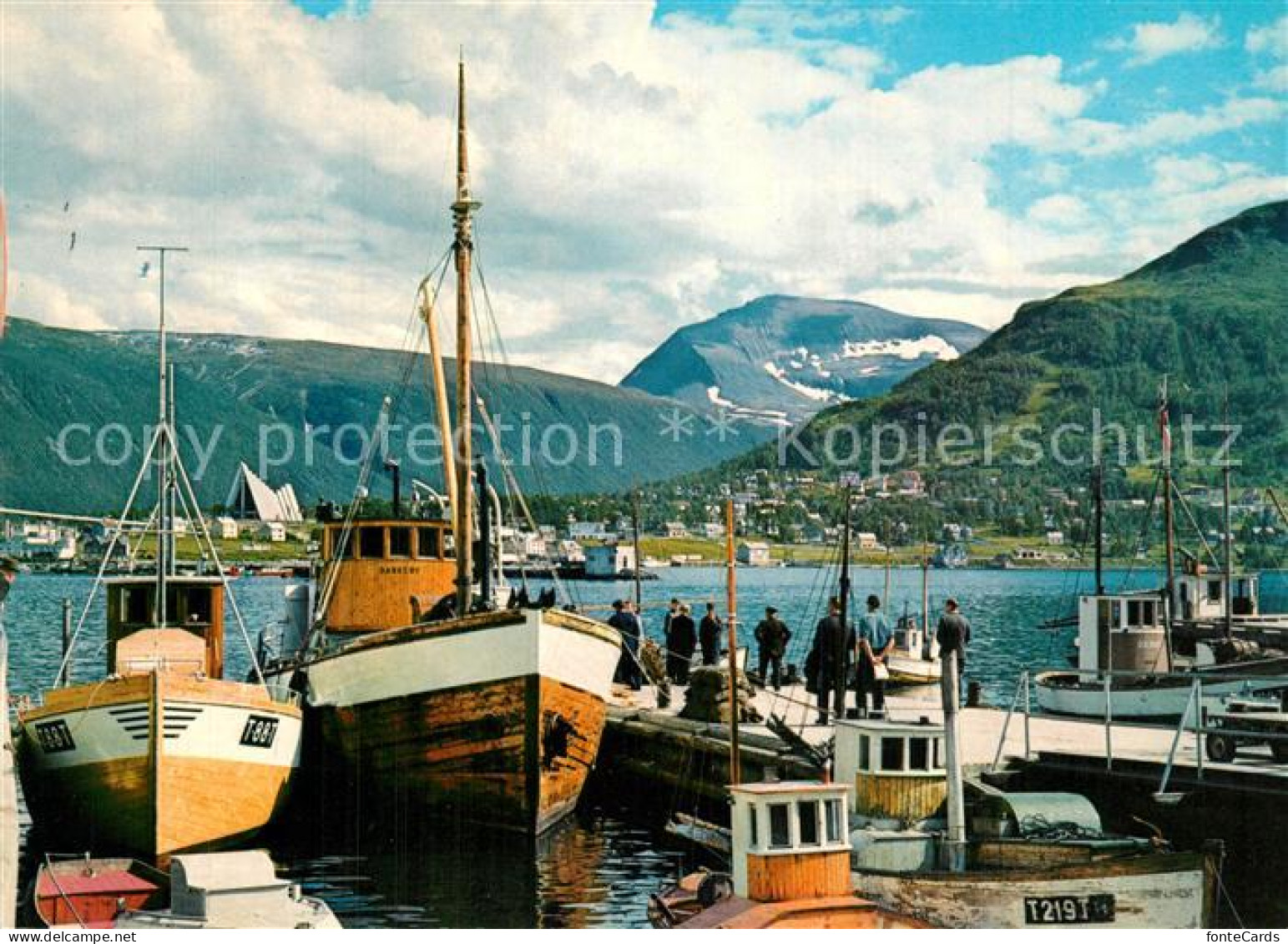 73600479 Tromsoe View Of The Harbour Towards Mount Tromsdalstind Tromsoe - Norvegia