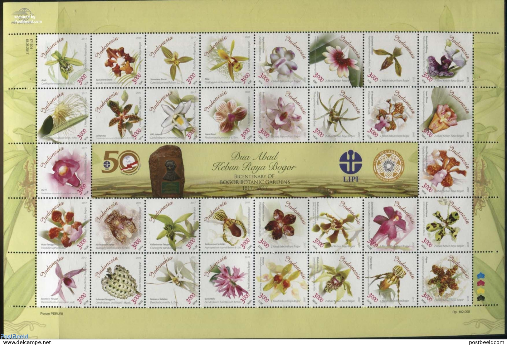 Indonesia 2017 Bogor Botanical Gardens Bicentenary M/s, Mint NH, Nature - Flowers & Plants - Indonésie