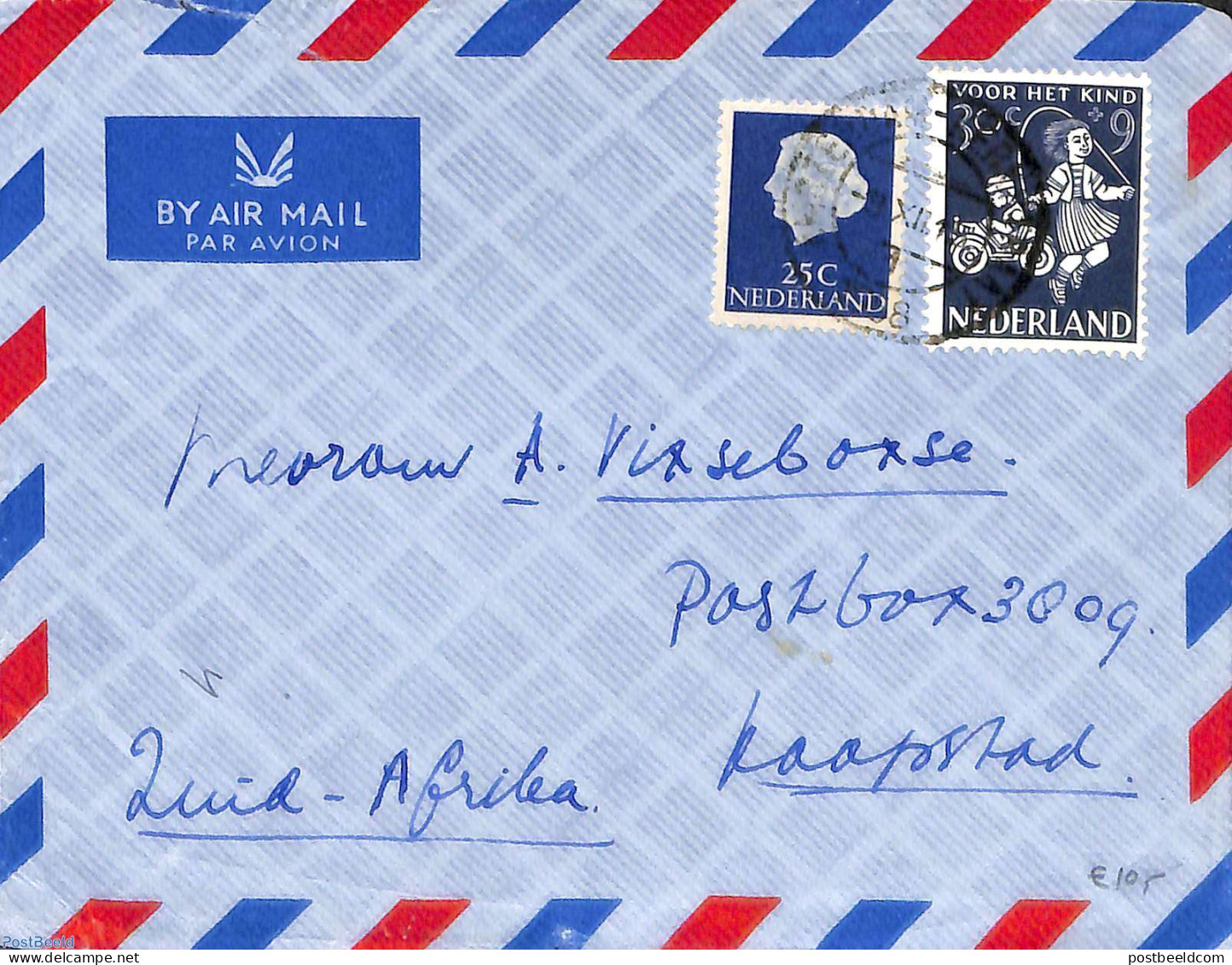 Netherlands 1958 Airmail Letter To Cape Town, Postal History, Various - Toys & Children's Games - Briefe U. Dokumente