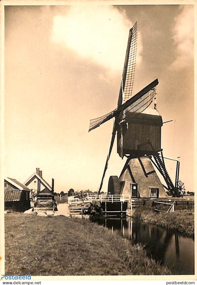 Netherlands 1946 Postcard 5c On 7,5c, Molenreeks Nr. 6, Alphen A/d Rijn, Unused Postal Stationary, Mills (Wind & Water) - Covers & Documents