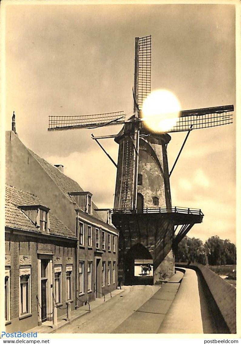 Netherlands 1946 Postcard 5c On 7,5c, Molenreeks Nr. 16, Wijk Bij Duurstede, Unused Postal Stationary, Mills (Wind & W.. - Covers & Documents