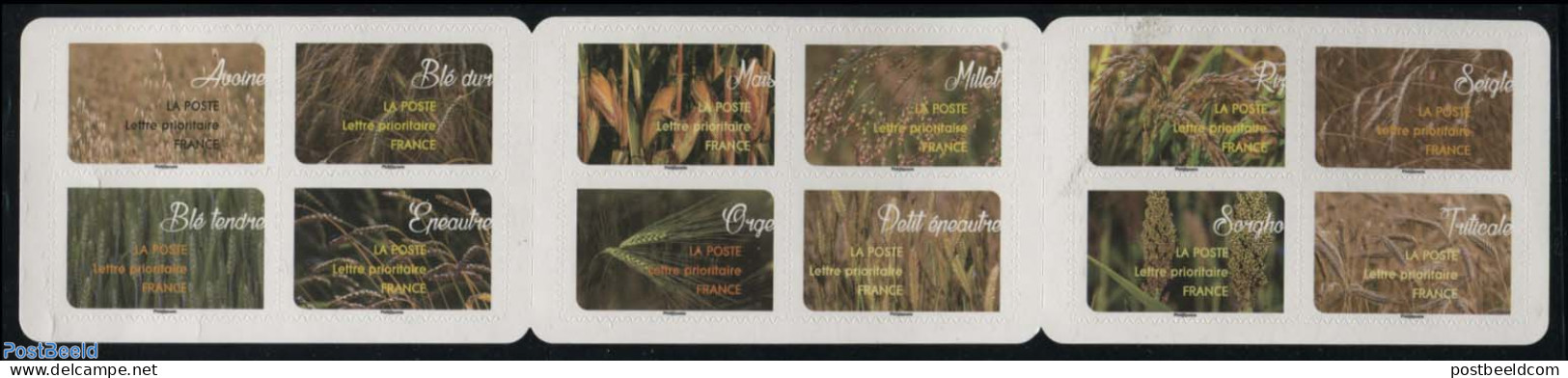 France 2017 Grains 12v S-a In Foil Booklet, Mint NH, Health - Various - Food & Drink - Stamp Booklets - Agriculture - Unused Stamps