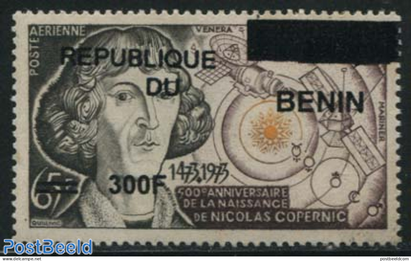 Benin 2009 300f On 65f, Copernicus 1v, Mint NH, Science - Transport - Astronomy - Space Exploration - Neufs