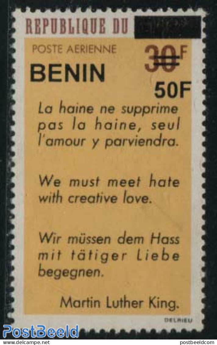 Benin 2009 50f On 30f, M.L. King 1v, Mint NH - Neufs