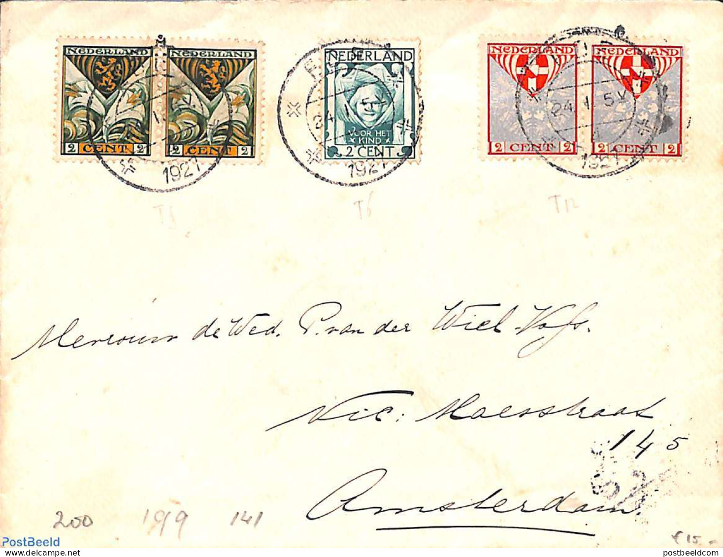 Netherlands 1927 Letter From EDE To Amsterdam, Postal History, History - Coat Of Arms - Cartas & Documentos