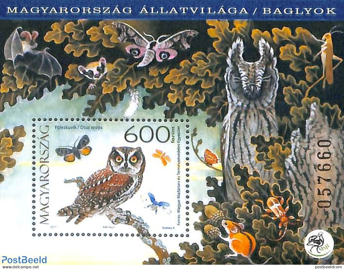 Hungary 2017 Owls S/s, Mint NH, Nature - Birds - Butterflies - Owls - Ongebruikt